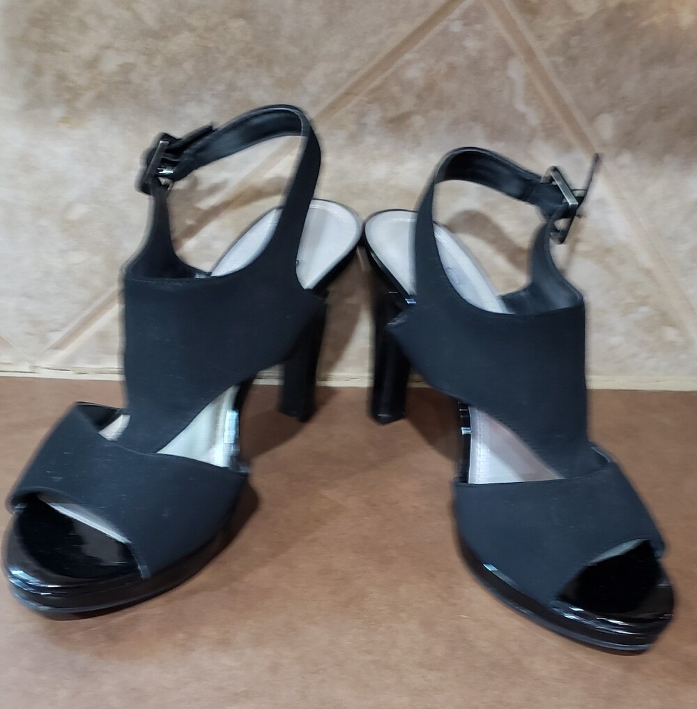 Impo Black Open-Toe High Heel Sandals with Ankle Strap SIZE 9